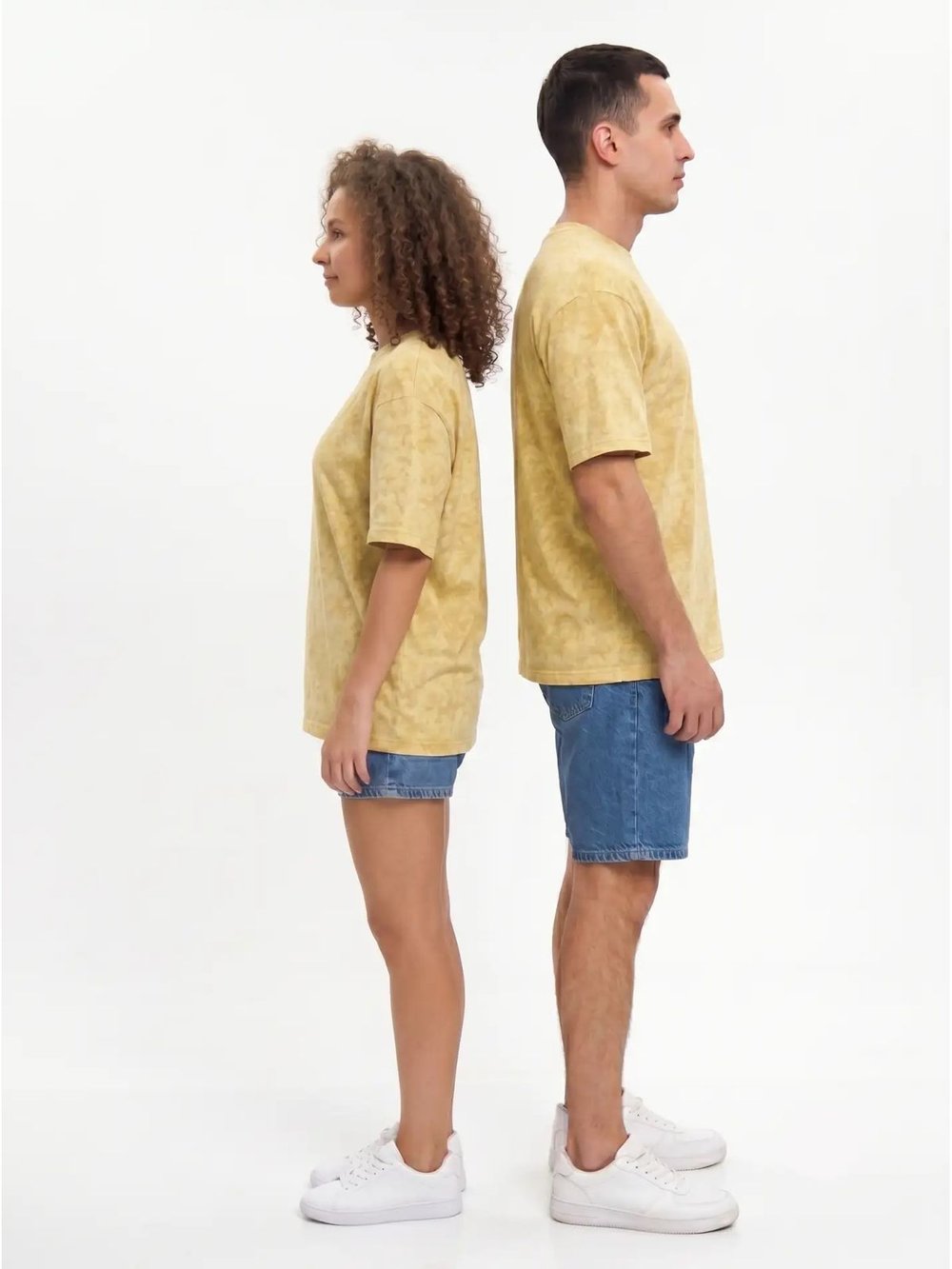 Футболка бежевый меланж  oversize XS-M