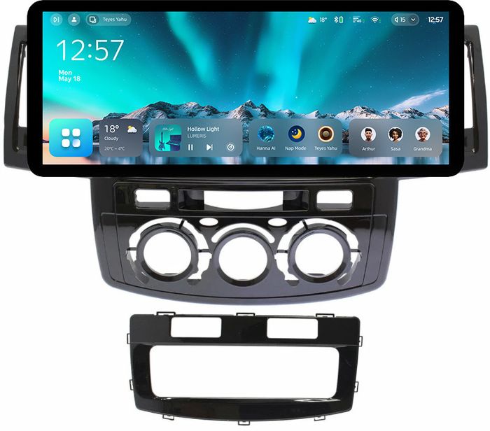 Магнитола для Toyota HiLux 7 2011-2015 - Teyes CC4 монитор 12.3" 2K QLED + рамка 9, Android 14, Быстрейшая, Snapdragon 680, DSP, CarPlay, 4G SIM-слот