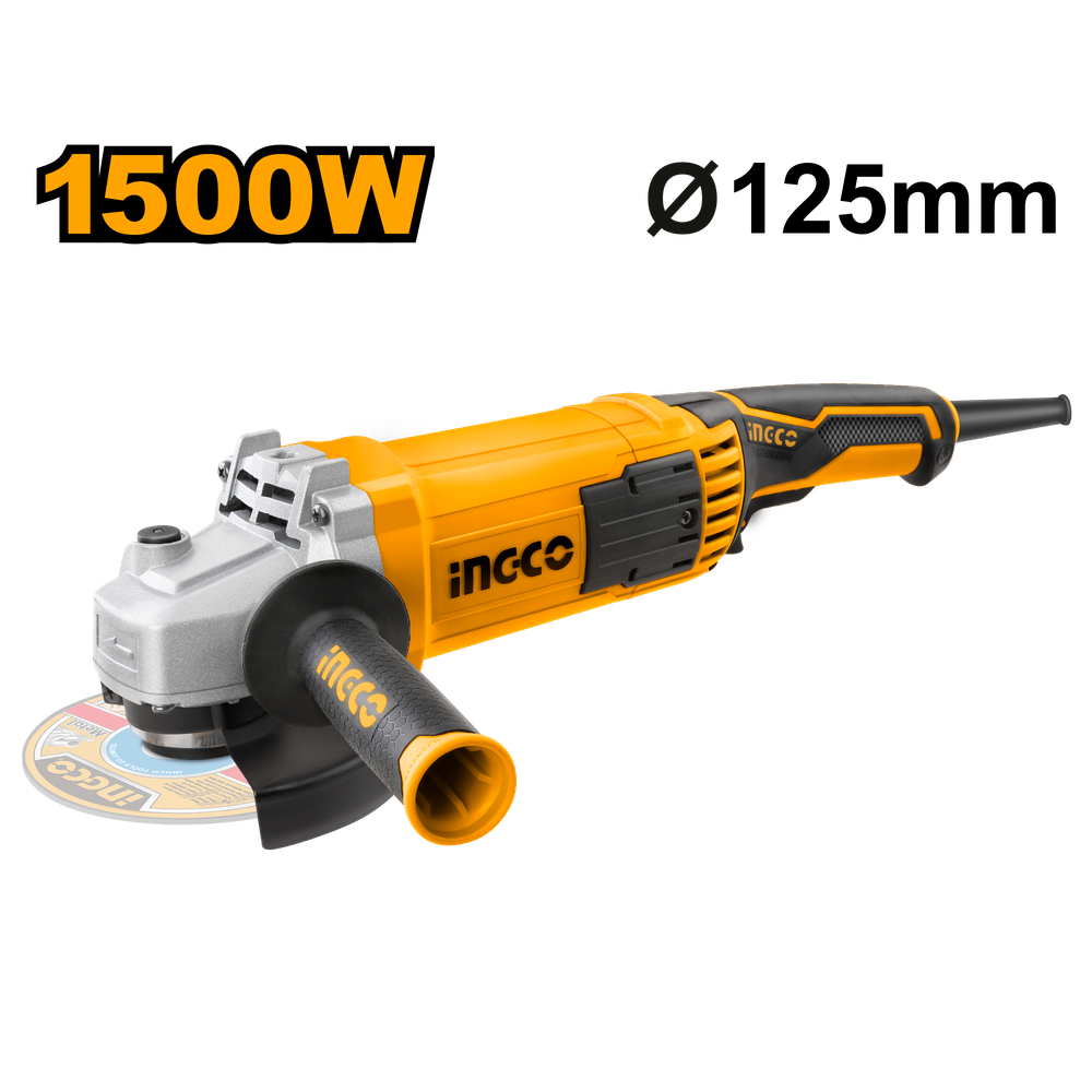 Угловая шлифовальная машина (УШМ) INGCO AG150018 INDUSTRIAL 125 мм 1,5 кВт