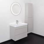 Подвесная тумба-умывальник Comforty Мадрид-80М2(Н) серый шёлк c раковиной CF19595BX-80