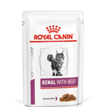 Корм для кошек с проблемами почек, кусочки в соусе с Говядиной Royal Canin RENAL