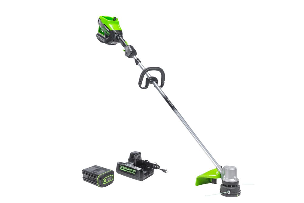 Аккумуляторный триммер Greenworks GD82LTK2, 82v, 40 см, (2110607UA), с аккумулятором 2.5 А·ч и зарядным устройством