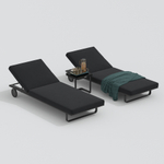 Шезлонг Ideal Patio КОСТА на колесах черный - каркас карбон