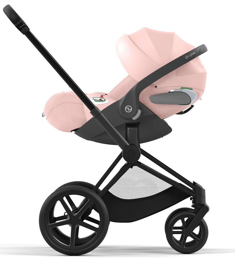 Коляска Cybex Priam IV Matt Black complete Cloud T Peach Pink Plus Base T 3 в 1 Off White