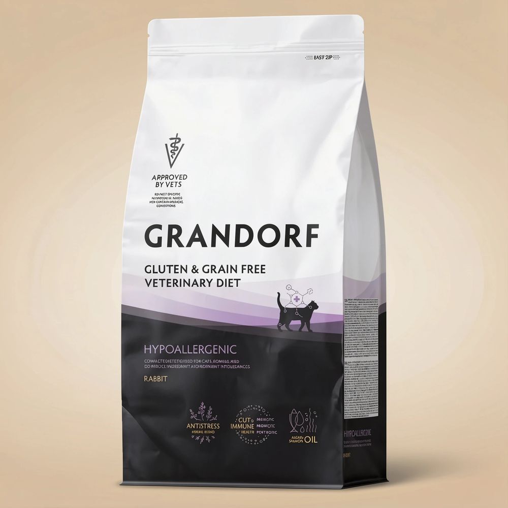 Сухой диетический корм Grandorf Veterinary Diet Cat Hypoallergenic для кошек с пищевой аллергией или непереносимостью