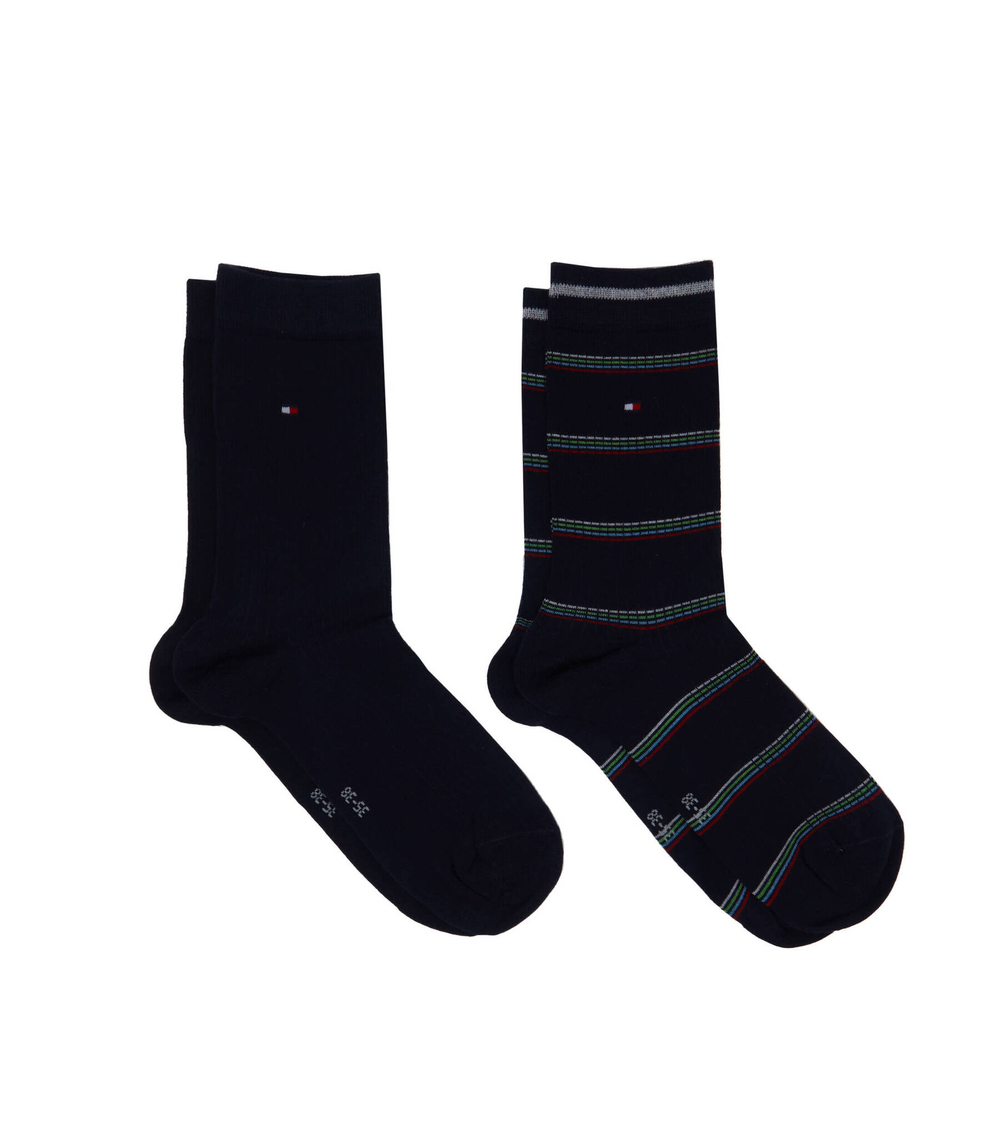 Носки 2 пары TH WOMEN SOCK 2P COASTAL STRIPE TENCEL Tommy Hilfiger - темно-синий(701222645)