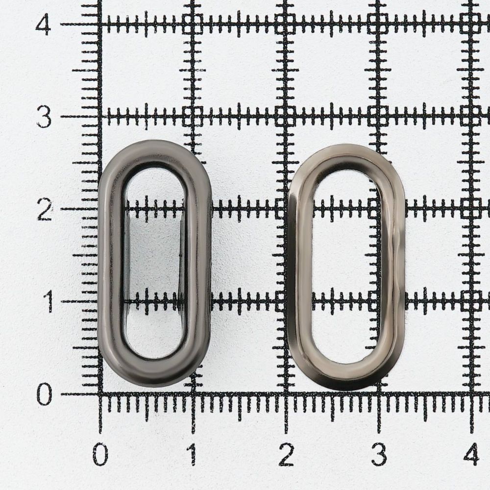 Люверсы металл овальные 24х8 (внутр.), h=6.5 мм, 28х12 (внешн.), металл (≈1000 шт) New Star, чер.никель