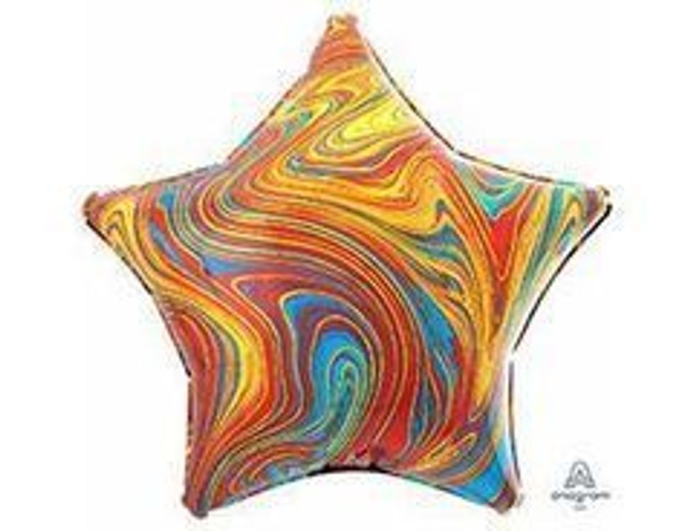 АN Шар Звезда 19"/48 см, Мрамор Colorful (БГ-15)