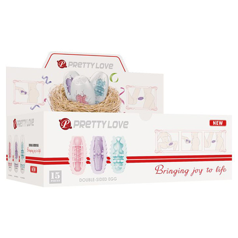 Набор из 15 мини-мастурбаторов 8,6см Pretty Love Fantastic Egg Hard Boiled BI-014832H
