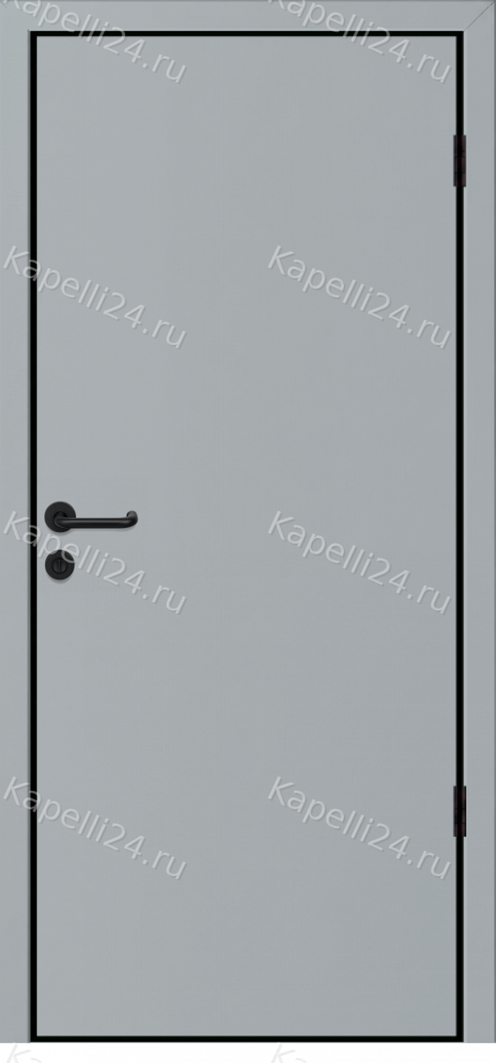 Влагостойкая Дверь Капель однопольная Оконный серый RAL 7040 Алюминиевая кромка АТЧП черная