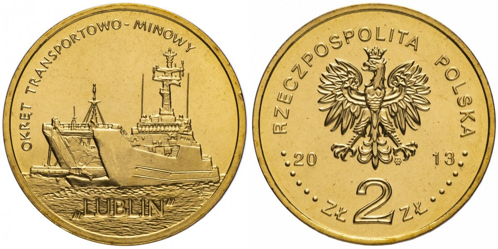 Польша 2 злотых, 2013 Польские суда - Военно-транспортный корабль Люблин