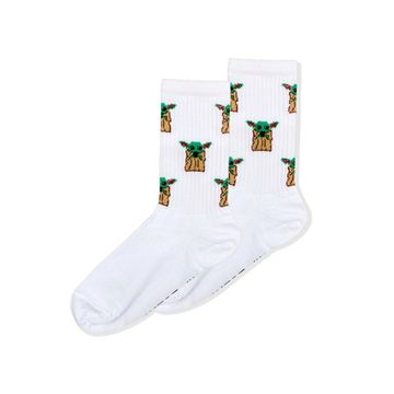 Носки Nicenonice Classic "Baby Yoda Coffee" (41-45, Белый)