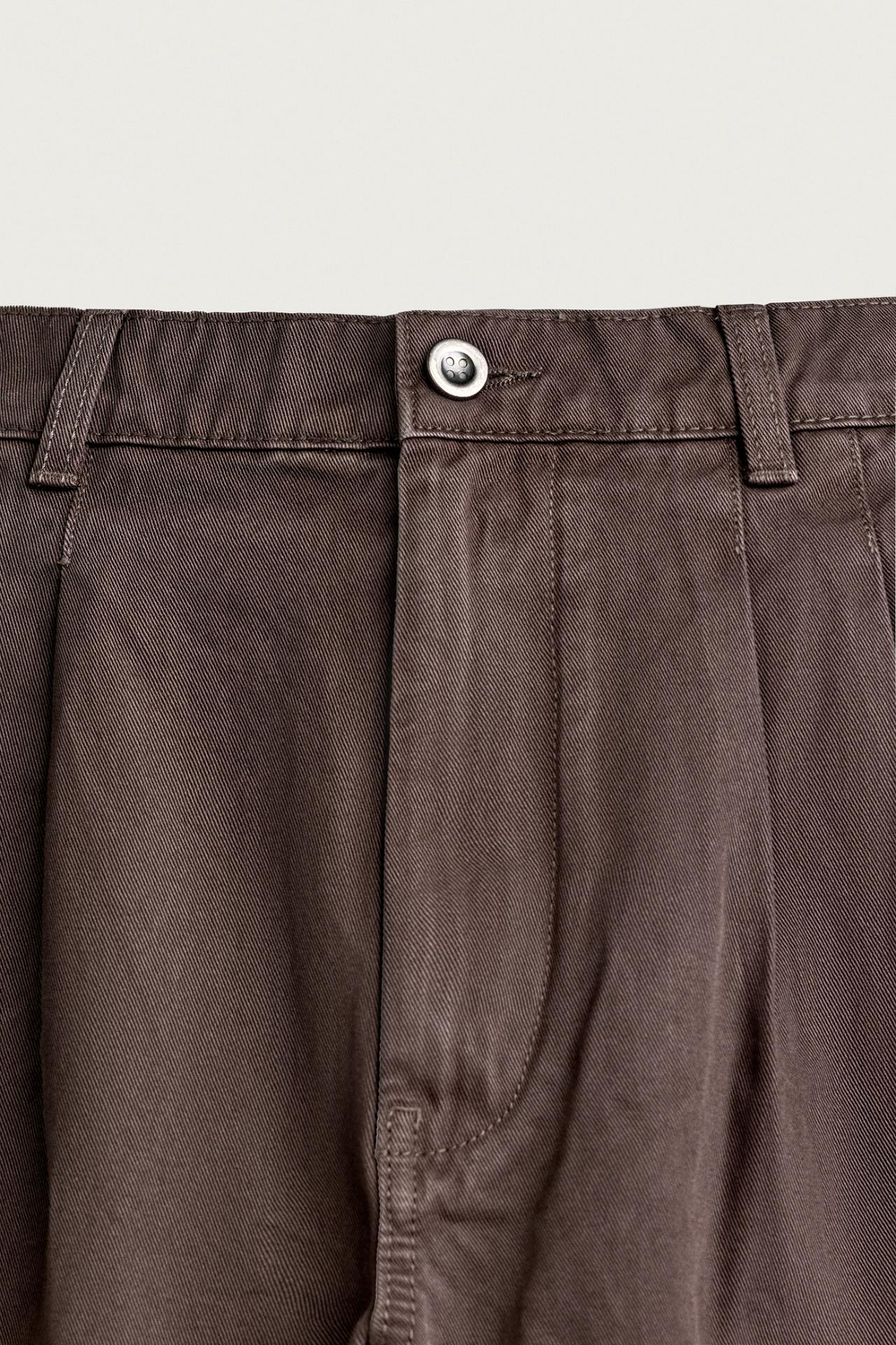 ZARA БРЮКИ RELAXED FIT С ЭФФЕКТОМ ПОТЕРТОСТИ И СКЛАДКАМИ, КОРИЧНЕВЫЙ