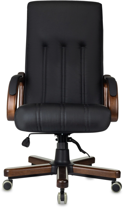 Кресло руководителя Бюрократ T-9932WALNUT/B, Кожа, Черная