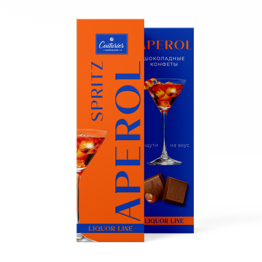 Набор конфет "LIQUOR LINE" Шоколадные конфеты со вк. "APEROL SPRITZ" 105 гр*12 шт