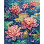 Набор для вышивания нитками LetiStitch L9910, Водяная лилия 23х29см