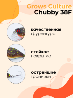 Воблер Крэнк Chubby 38F 38 мм 4 г цвет 15 Brown Bug