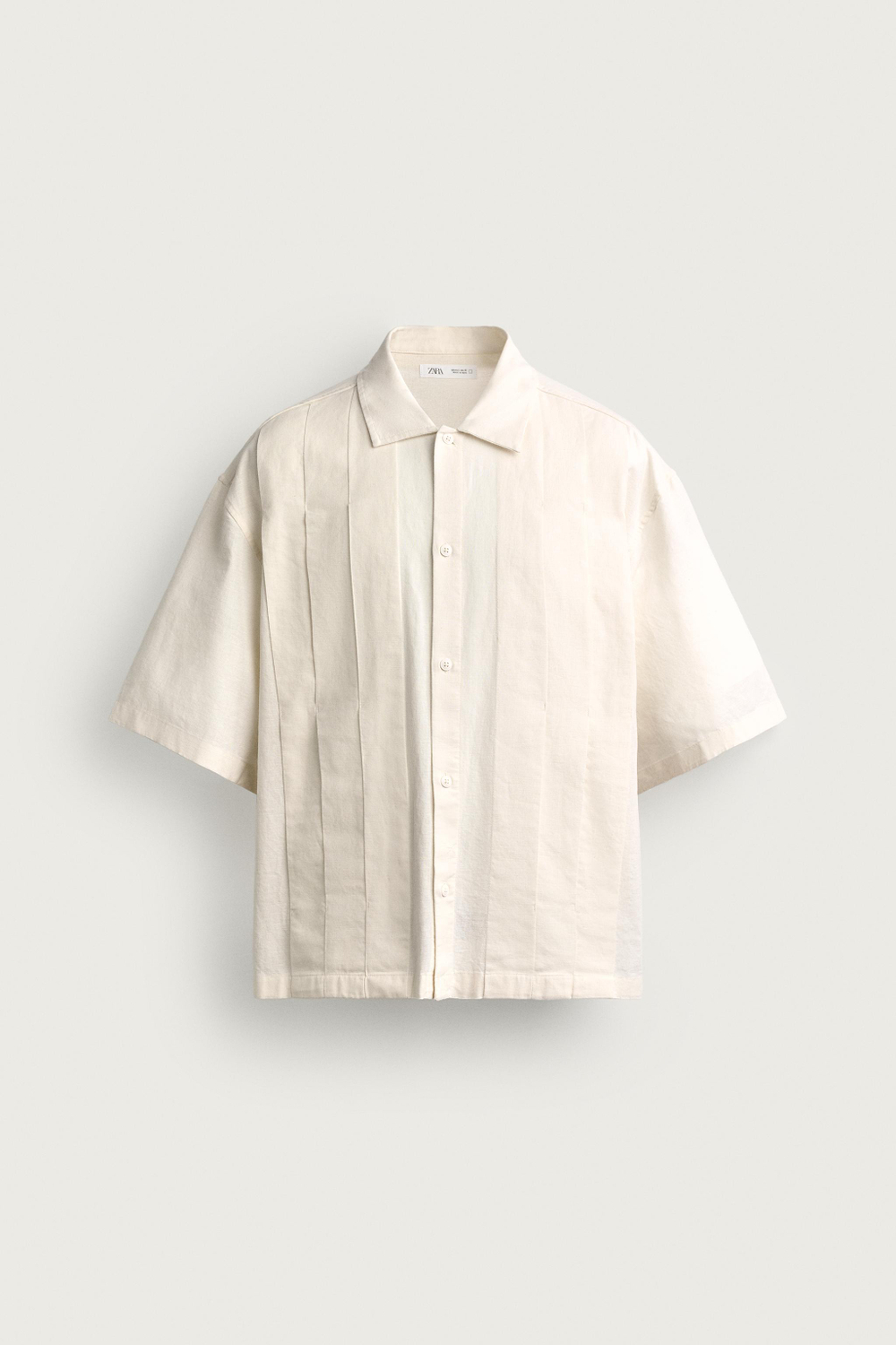 РУБАШКА СО СКЛАДКАМИ RELAXED FIT — ZARA