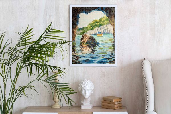 Алмазная (кристальная) мозаика Фрея, Греция. Остров Корфу, 30х40 см