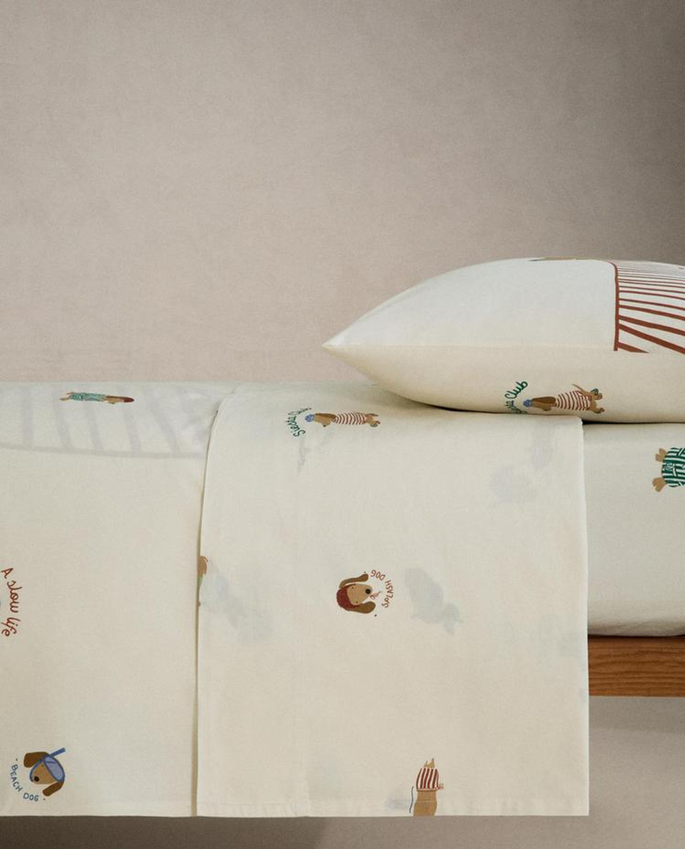 ZARA HOME ДЕТСКИЙ ДВУСТОРОННИЙ ПОДОДЕЯЛЬНИК С СОБАКАМИ, РАЗНОЦВЕТНЫЙ