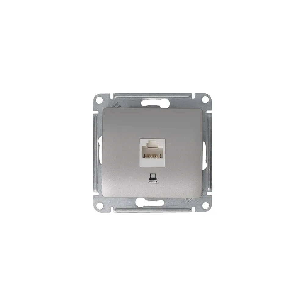 GLOSSA РОЗЕТКА компьютерная RJ45 кат. 5e, механизм, ПЛАТИНА