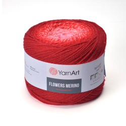 Фловерс Мерино (Flowers Merino) пряжа YarnArt 25%шерсть 75%акрил 1x225г/590м (561 вишнево-красно-розовый)