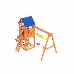 Детская площадка Fun Land с качелями, горкой и столиком со скамейками