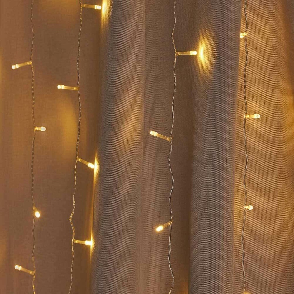Гирлянда электрическая "Занавес" 1,5*1,5м, 150 LED, 10нитей, свечение шампань, прозрачный ПВХ, 220В,