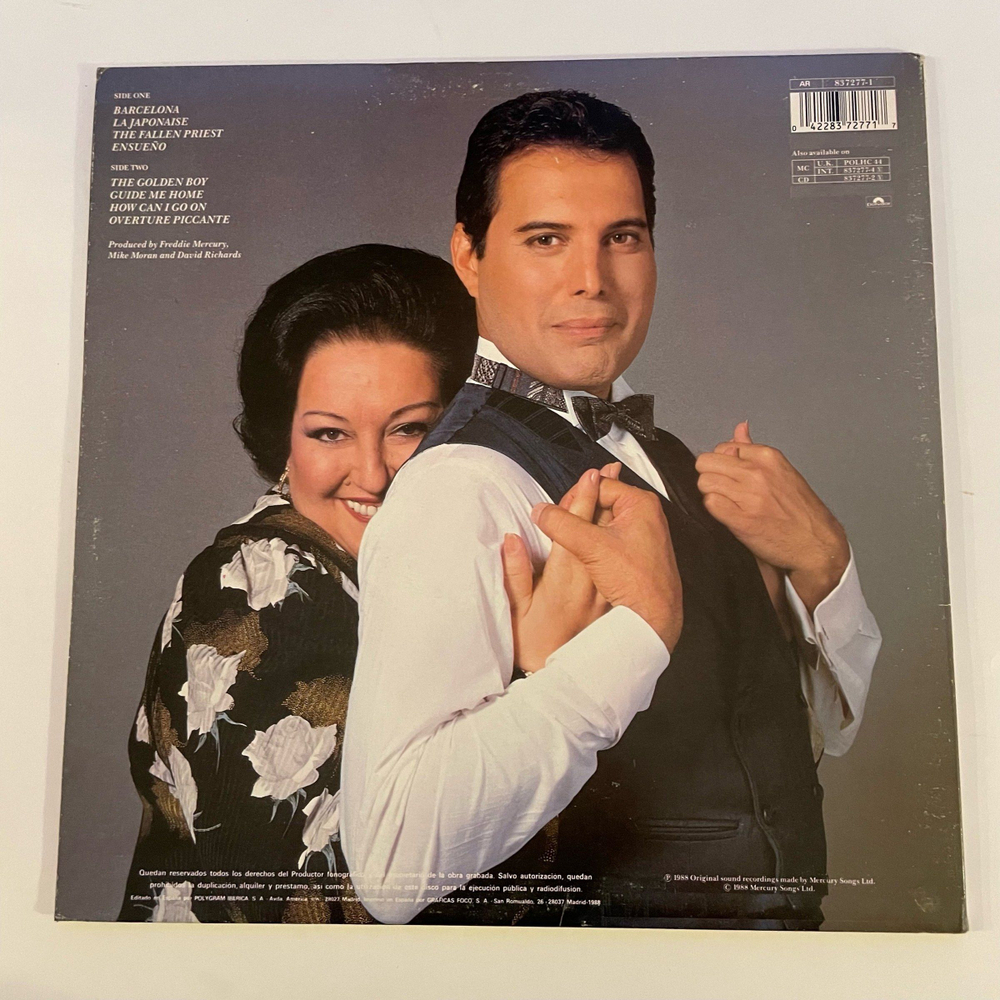 Винтажная виниловая пластинка LP Freddie Mercury, Montserrat Caballe Barcelona (Испания 1988)