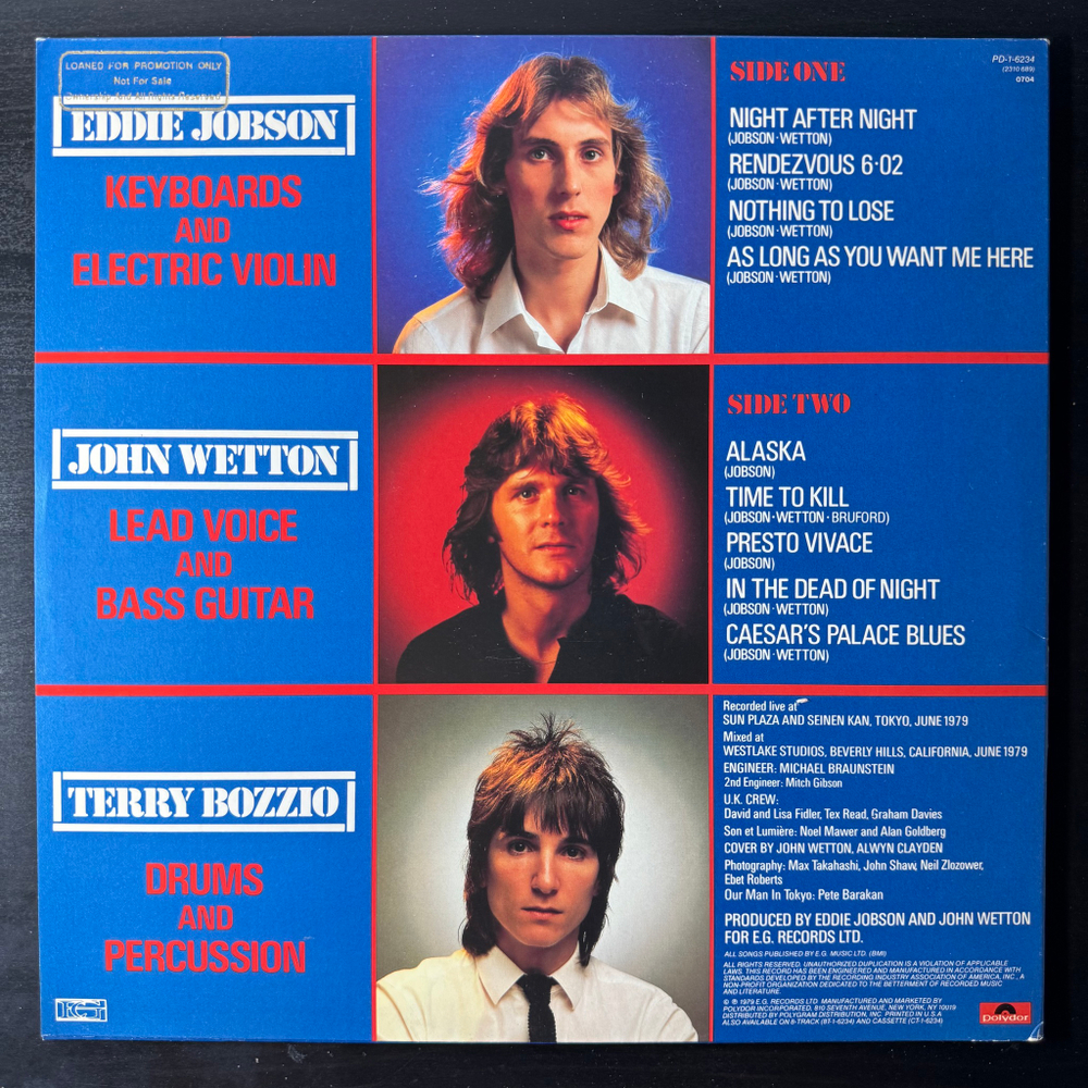 UK ‎– Night After Night (США 1979г.) Promo