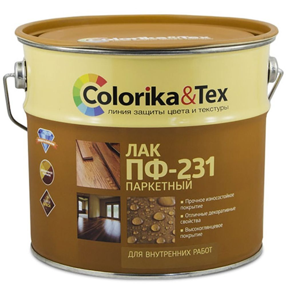 ЛАК COLORIKA&amp;TEX ПФ-231 ПАРКЕТНЫЙ ГЛЯНЦЕВЫЙ 2,7Л