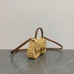 Сумка Celine Teen Lola из рафии, натуральная с коричневым — фото 3