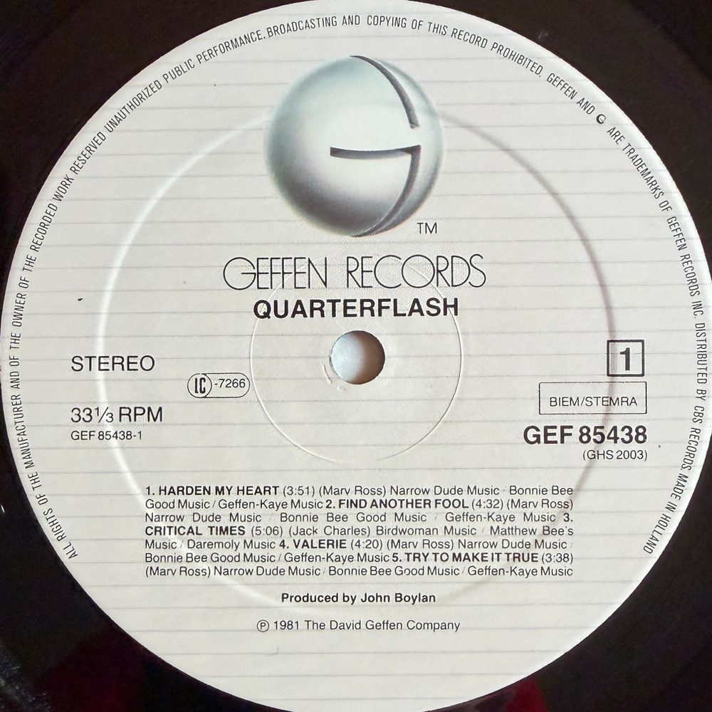Quarterflash ‎– Quarterflash (Голландия 1981г.)