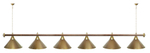 Лампа STARTBILLIARDS 6 пл. (плафоны зеленые,штанга золотая,фурнитура золото)