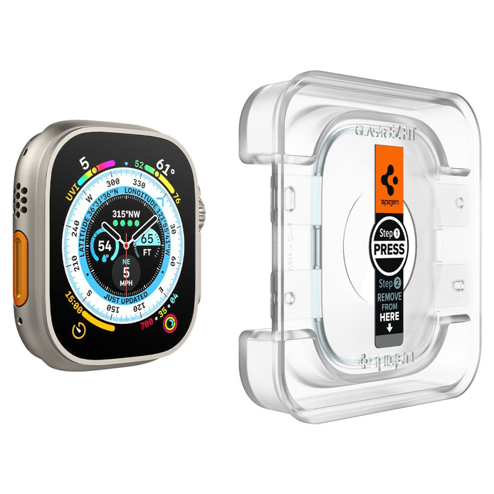 Стекло Spigen GLAS.TR ”EZ FIT” 2-PACK APPLE WATCH ULTRA (49 MM) CLEAR