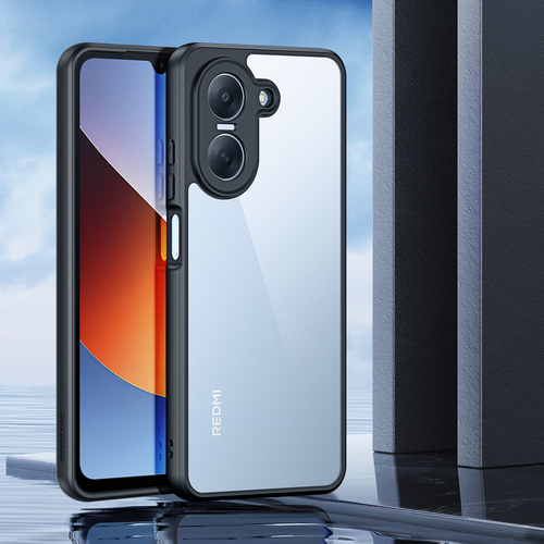 Чехол усиленный прозрачный с черными рамками для Xiaomi Redmi A7 Pro 4G и Poco C81x, серия Aimo Series Case от Dux Ducis