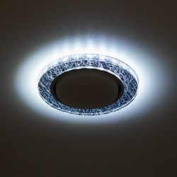 Светильник встраиваемый cо светодиодной подсветкой ЭРА DK LD51 WH/BK под лампу GX53 белый/черный | Встраиваемые LED светильники