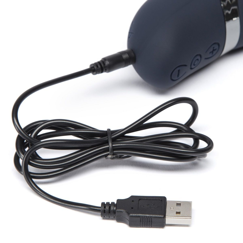 Тёмно-синий вибратор Oh My USB Rechargeable Rabbit Vibrator - 25,4 см. (Цвет: темно-синий)