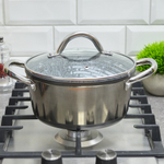 Кастрюля 2,3л с крышкой "MercuryHaus" MC-1772 Silver