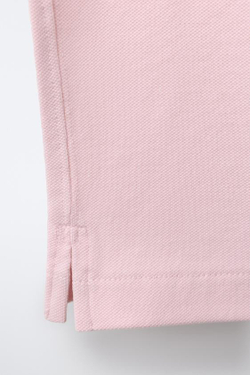 ZARA БРЮКИ WIDE LEG ПИКЕ, СВЕТЛО-РОЗОВЫЙ