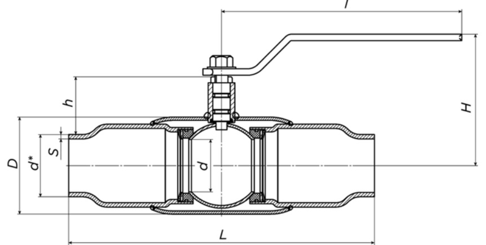Кран шаровый д/газа ALSO КШ газ 20с Ру40 Н/П