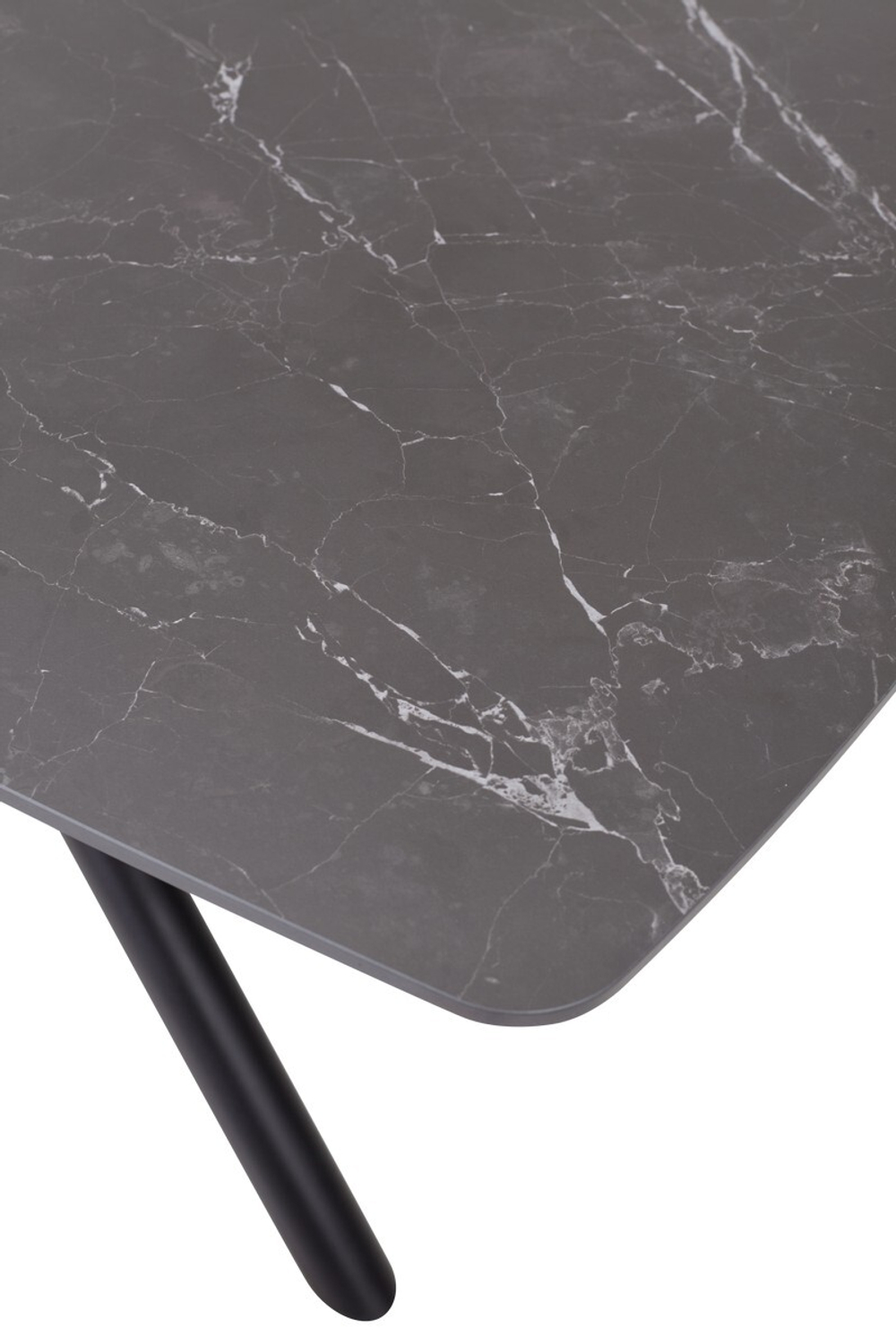 Стол RIVOLI 140 MATT BLACK MARBLE SOLID CERAMIC / BLACK, ®DISAUR
