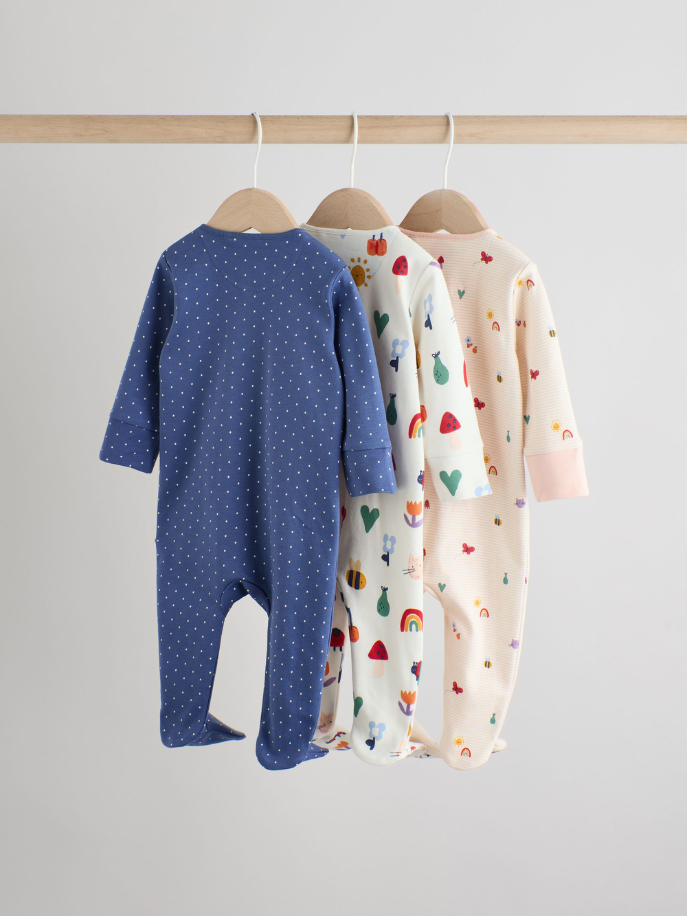 Комбинезон / Cлип для малышей Next AW2-293, 3 шт., Темно-синий, Молочный