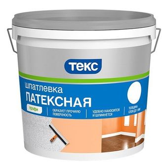 Фото Шпатлевка латексная Текс Профи 8 кг Шпатлевка латексная Текс Профи 8 кг