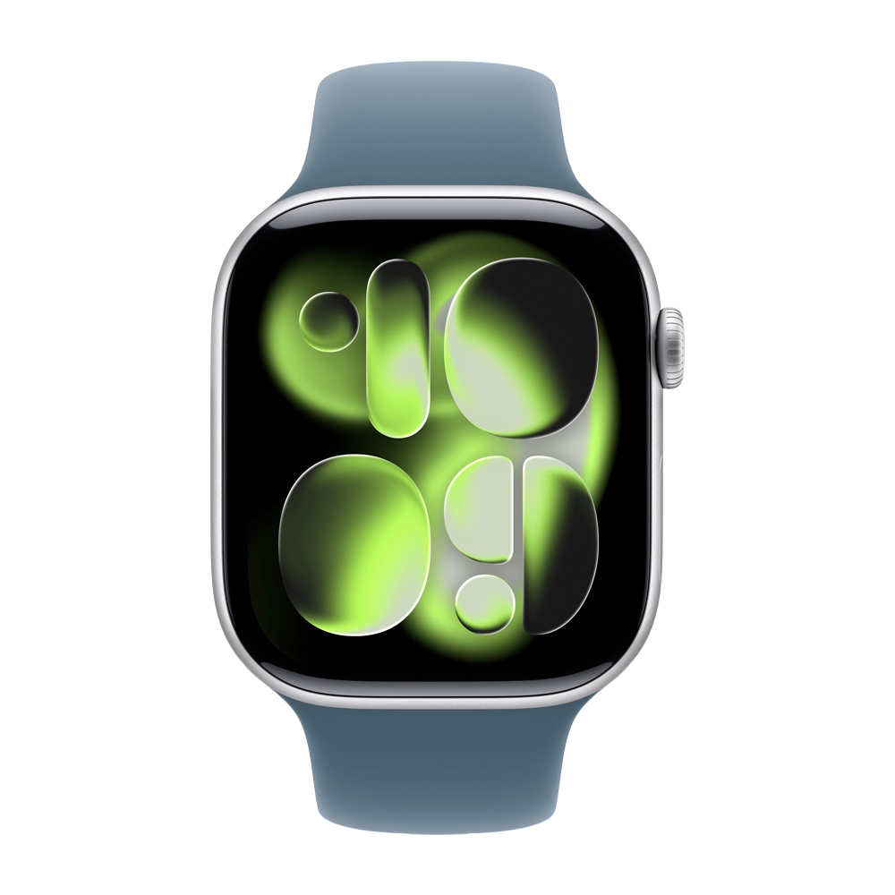 Умные часы Apple Watch Series 11 GPS, 46mm, Silver Aluminium Case with Anchor Blue Sport Band, M/L