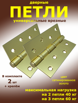 Петли универсальные (2 шт) IN4400U SSG сатин. золото