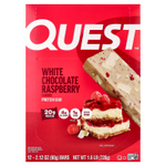 Quest Nutrition, Белковый батончик Quest, белый шоколад с малиной, 12 батончиков, 2,12 унц. (60 г) каждый