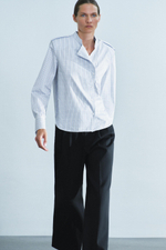 РУБАШКА В КЛЕТКУ С ПОДПЛЕЧНИКАМИ — ZW COLLECTION — ZARA