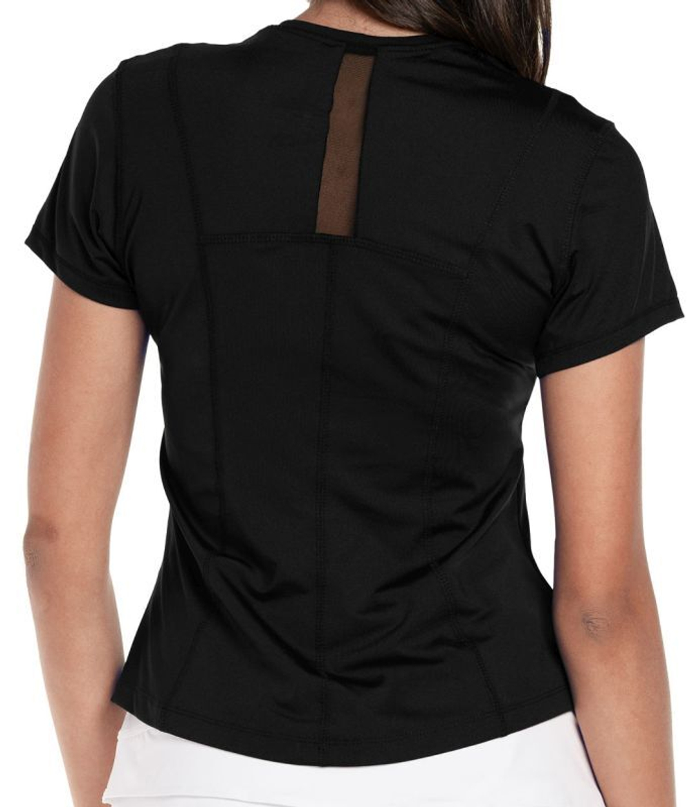 Женская теннисная футболка Lucky in Love Core Center Court Short Sleeve - black