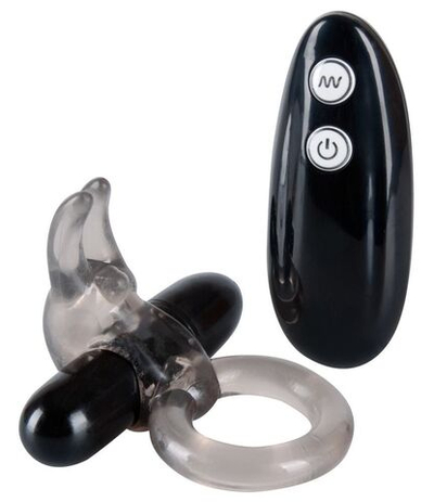 Эрекционное виброкольцо Bunny Remote Cockring с пультом ДУ (Цвет: дымчатый)